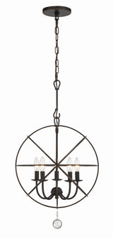 Crystorama Solaris 5 Light English Bronze Mini Chandelier