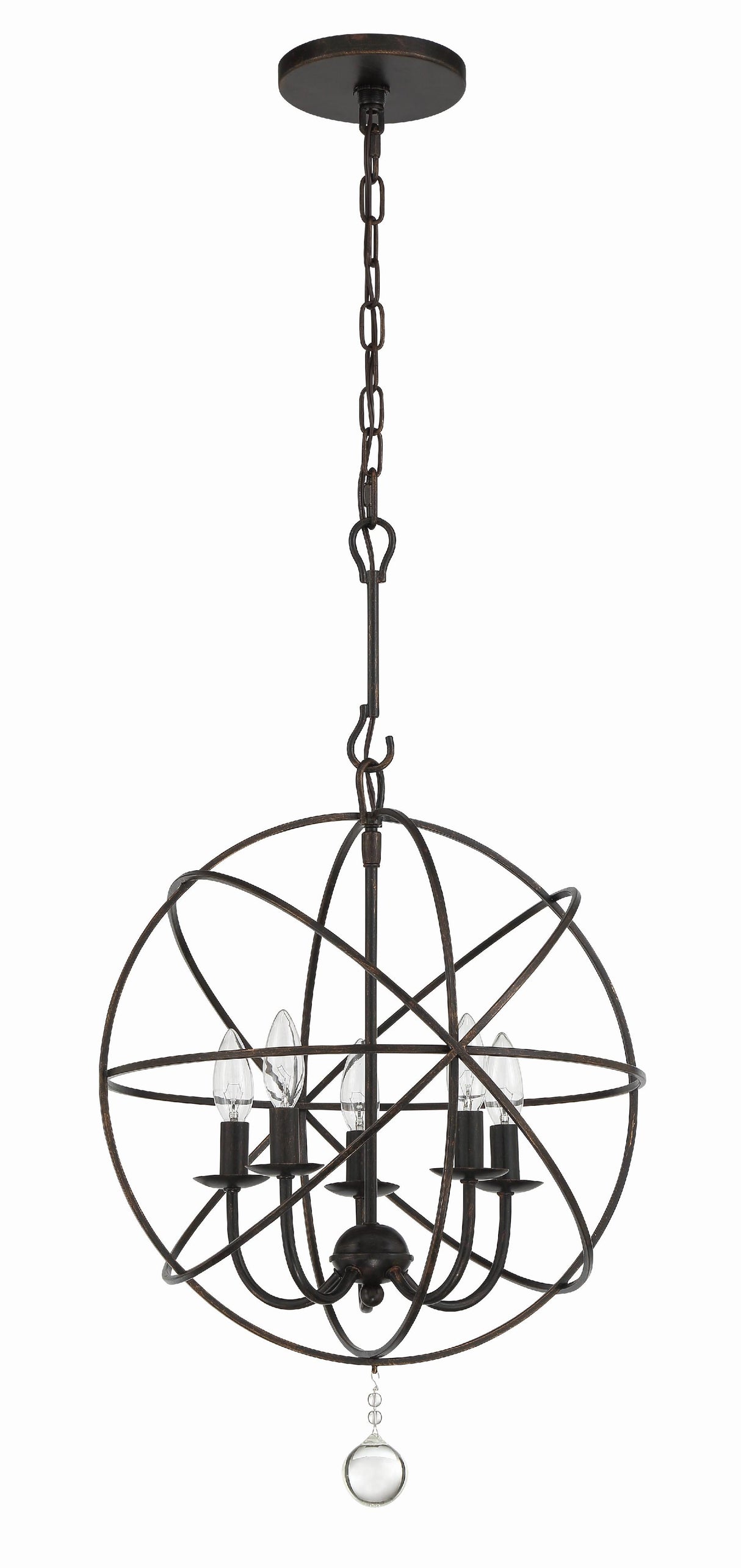 Crystorama Solaris 5 Light English Bronze Mini Chandelier