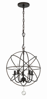 Crystorama Solaris 5 Light English Bronze Mini Chandelier