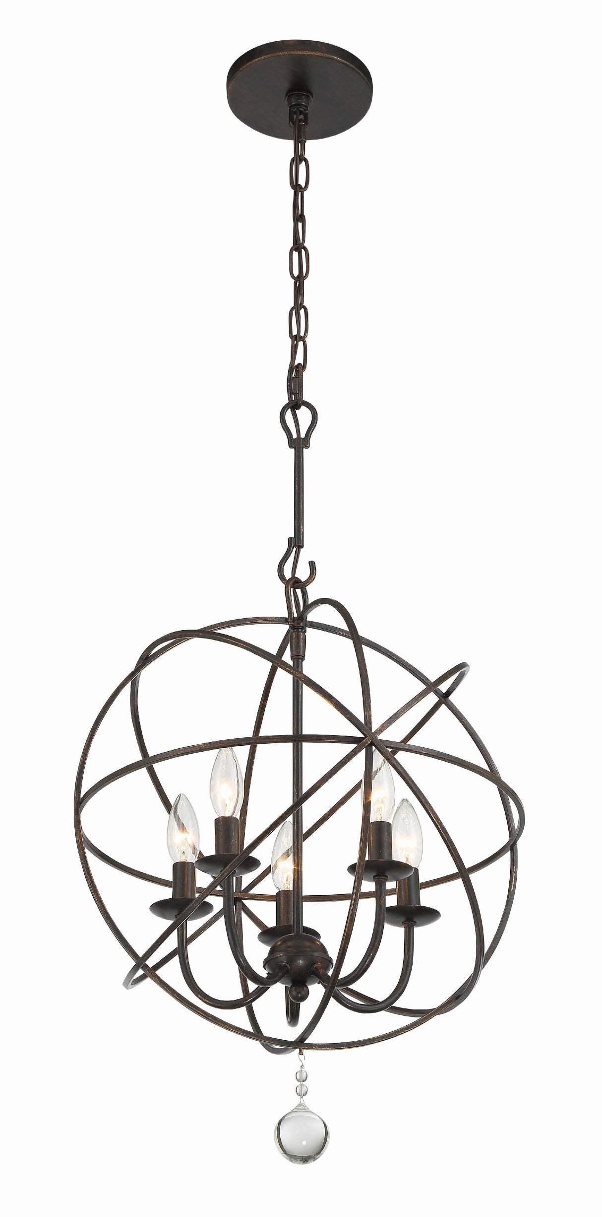 Crystorama Solaris 5 Light English Bronze Mini Chandelier