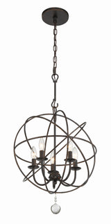 Crystorama Solaris 5 Light English Bronze Mini Chandelier