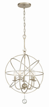 Crystorama Solaris 5 Light Olde Silver Mini Chandelier