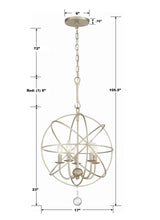 Crystorama Solaris 5 Light Olde Silver Mini Chandelier