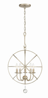 Crystorama Solaris 5 Light Olde Silver Mini Chandelier