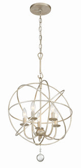 Crystorama Solaris 5 Light Olde Silver Mini Chandelier