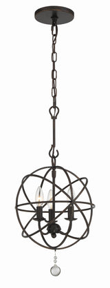 Crystorama Solaris 3 Light English Bronze Mini Chandelier