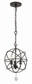Crystorama Solaris 3 Light English Bronze Mini Chandelier