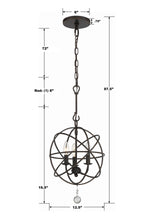 Crystorama Solaris 3 Light English Bronze Mini Chandelier