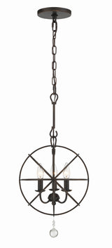 Crystorama Solaris 3 Light English Bronze Mini Chandelier