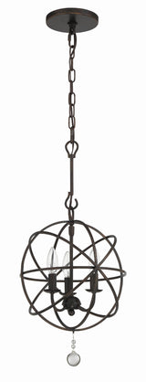 Crystorama Solaris 3 Light English Bronze Mini Chandelier