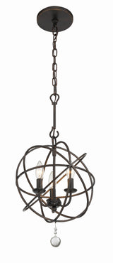 Crystorama Solaris 3 Light English Bronze Mini Chandelier