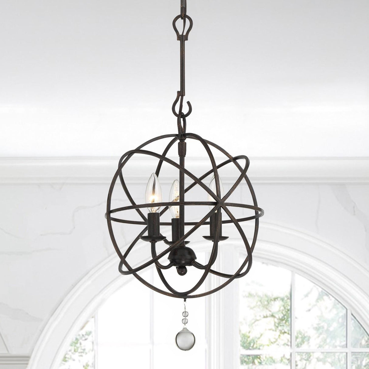 Crystorama Solaris 3 Light English Bronze Mini Chandelier