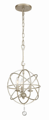 Crystorama Solaris 3 Light Olde Silver Mini Chandelier