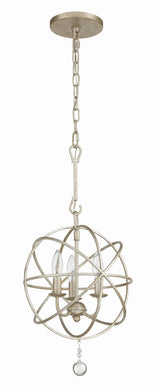 Crystorama Solaris 3 Light Olde Silver Mini Chandelier