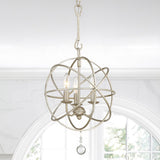 Crystorama Solaris 3 Light Olde Silver Mini Chandelier