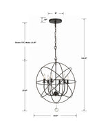 Crystorama Solaris 6 Light English Bronze Sphere Chandelier