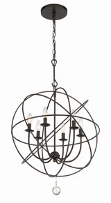 Crystorama Solaris 6 Light English Bronze Sphere Chandelier