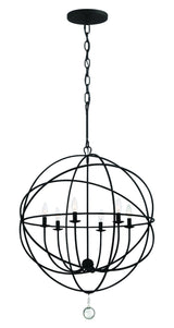 Crystorama Solaris 6 Light Black Chandelier