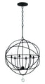 Crystorama Solaris 6 Light Black Chandelier