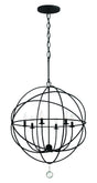 Crystorama Solaris 6 Light Black Chandelier