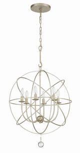 Crystorama Solaris 6 Light Olde Silver Sphere Chandelier