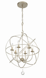 Crystorama Solaris 6 Light Olde Silver Sphere Chandelier