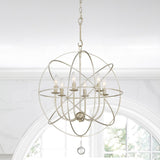 Crystorama Solaris 6 Light Olde Silver Sphere Chandelier