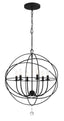 Crystorama Solaris 6 Light Black Sphere Chandelier