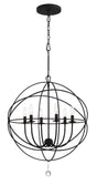 Crystorama Solaris 6 Light Black Sphere Chandelier