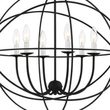 Crystorama Solaris 6 Light Black Sphere Chandelier