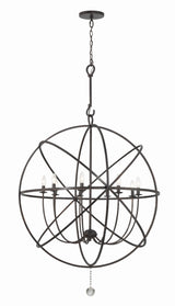 Crystorama Solaris 9 Light English Bronze Sphere Chandelier