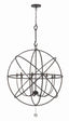 Crystorama Solaris 9 Light English Bronze Sphere Chandelier