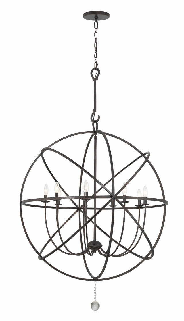 Crystorama Solaris 9 Light English Bronze Sphere Chandelier