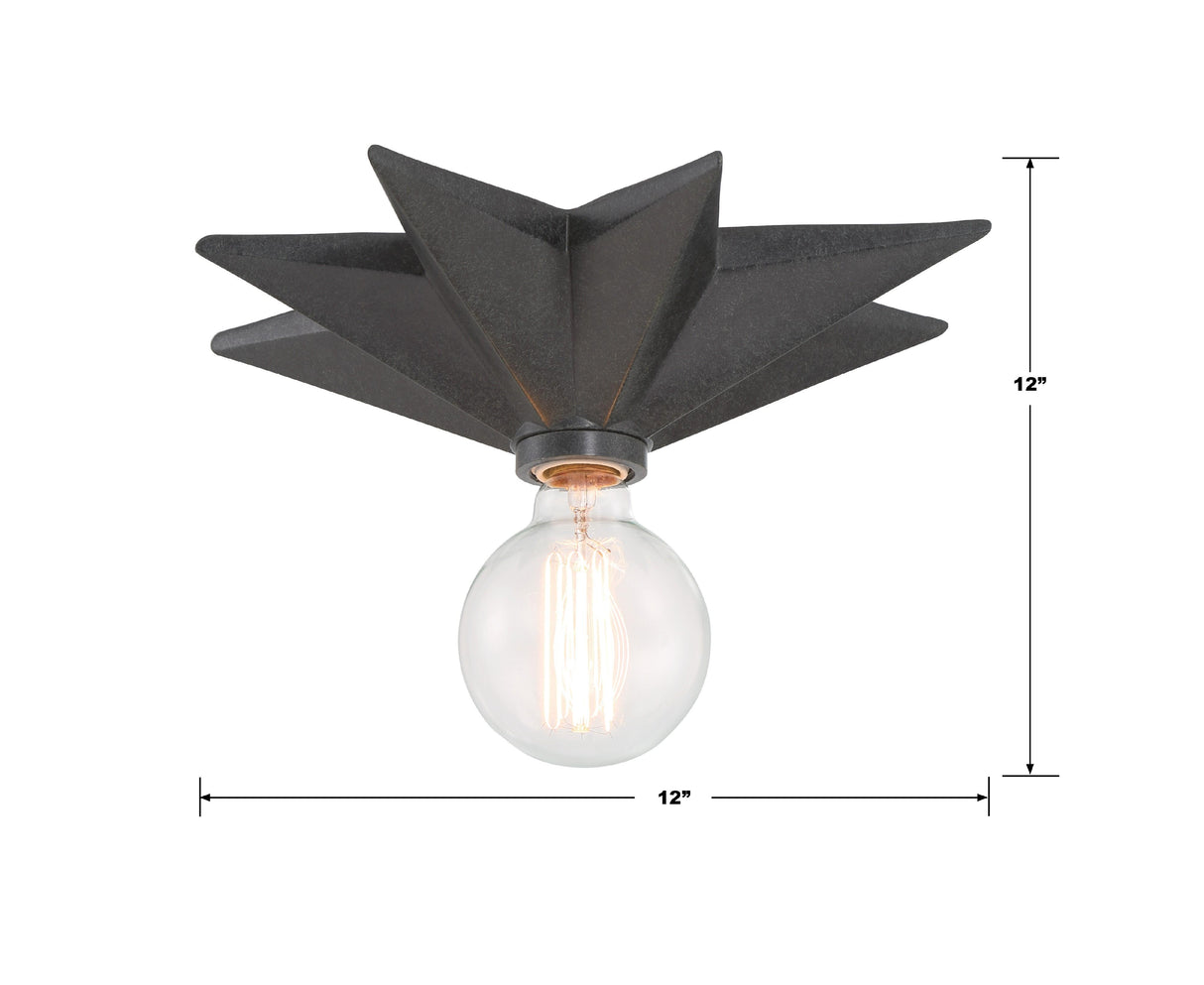 Crystorama Astro 1 Light Black Flush Mount