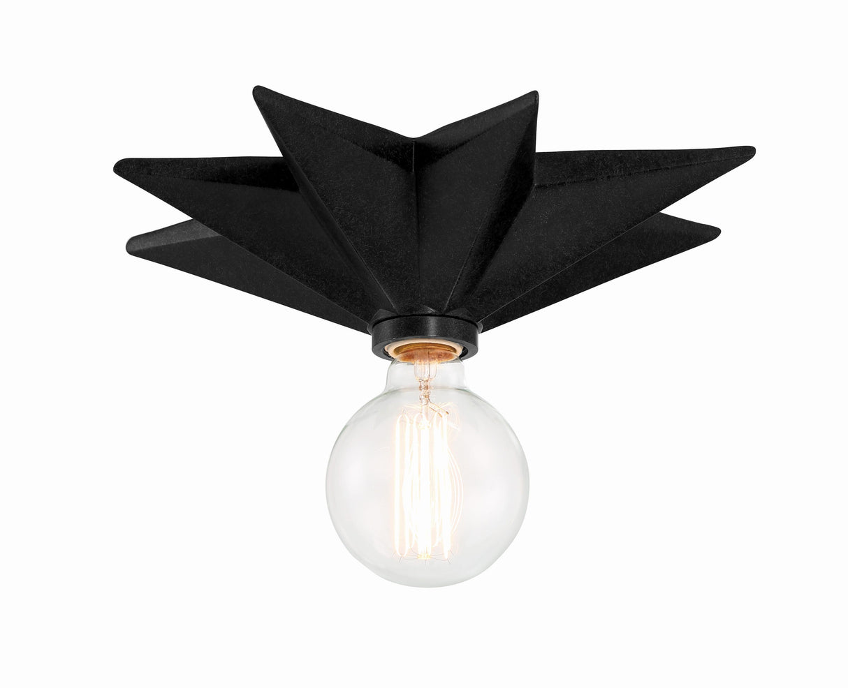 Crystorama Astro 1 Light Black Flush Mount