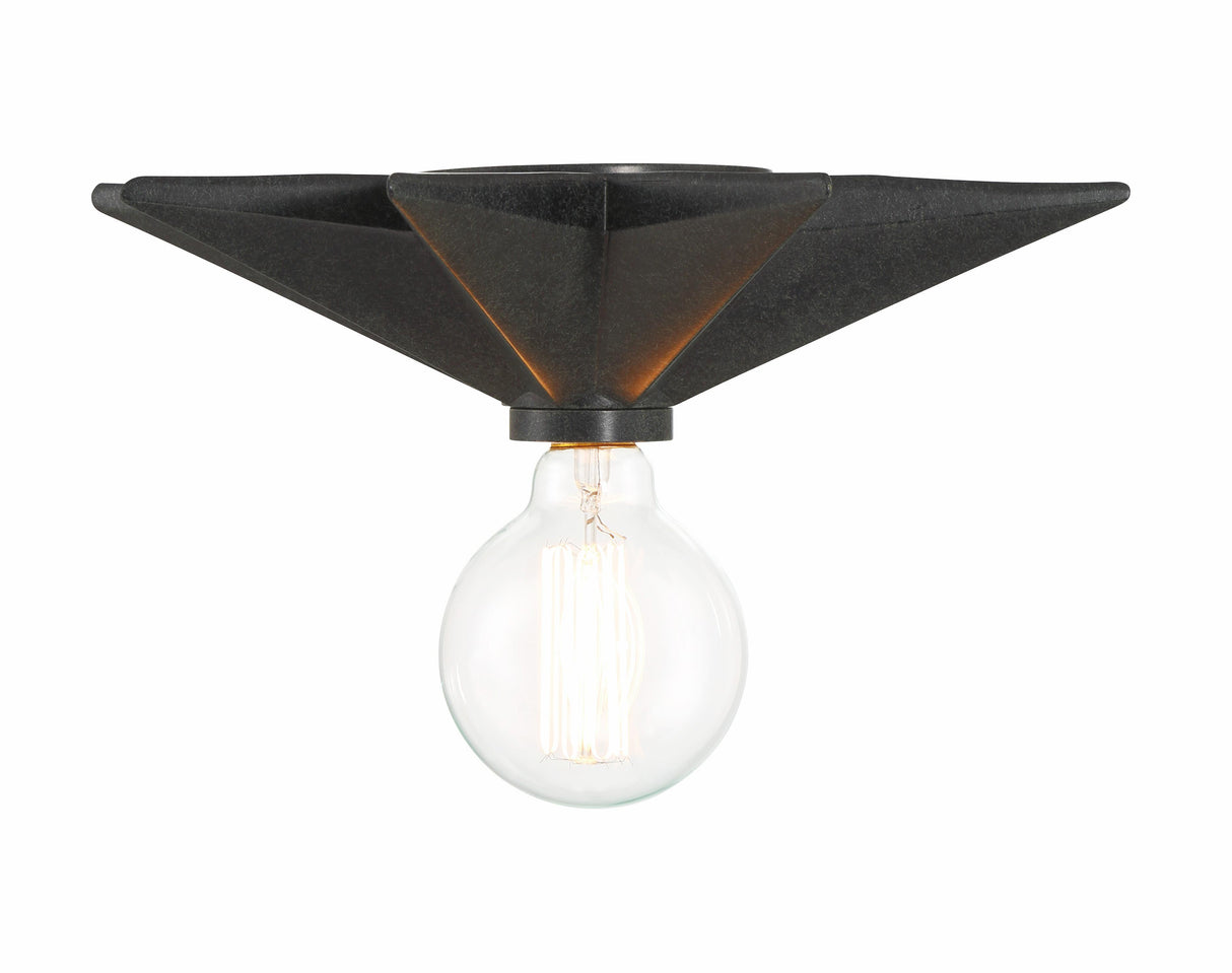 Crystorama Astro 1 Light Black Flush Mount