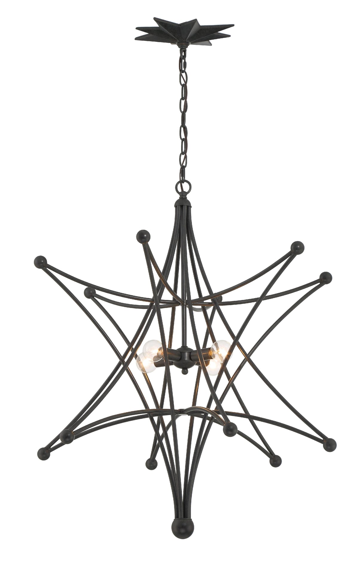 Crystorama Astro 4 Light Black Chandelier