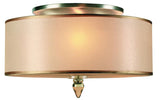 Crystorama Luxo 3 Light Drum Shade Antique Brass Flush Mount