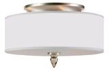 Crystorama Luxo 3 Light Drum Shade Satin Nickel Flush Mount