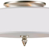 Crystorama Luxo 3 Light Drum Shade Satin Nickel Flush Mount