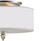 Crystorama Luxo 3 Light Drum Shade Satin Nickel Flush Mount