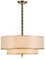 Crystorama Luxo 5 Light Drum Shade Antique Brass Chandelier