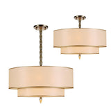 Crystorama Luxo 5 Light Drum Shade Antique Brass Chandelier