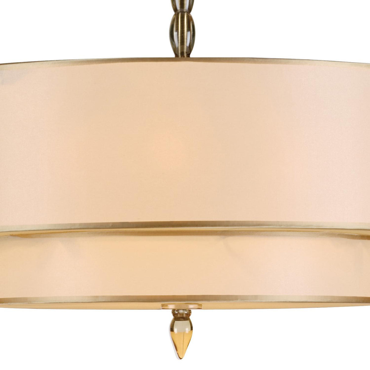 Crystorama Luxo 5 Light Drum Shade Antique Brass Chandelier