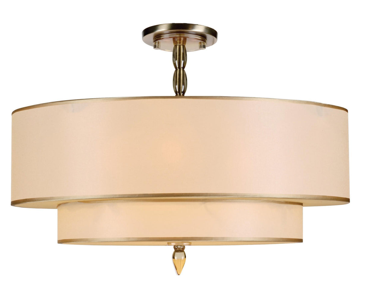 Crystorama Luxo 5 Light Antique Brass Semi Flush Mount