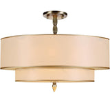 Crystorama Luxo 5 Light Antique Brass Semi Flush Mount
