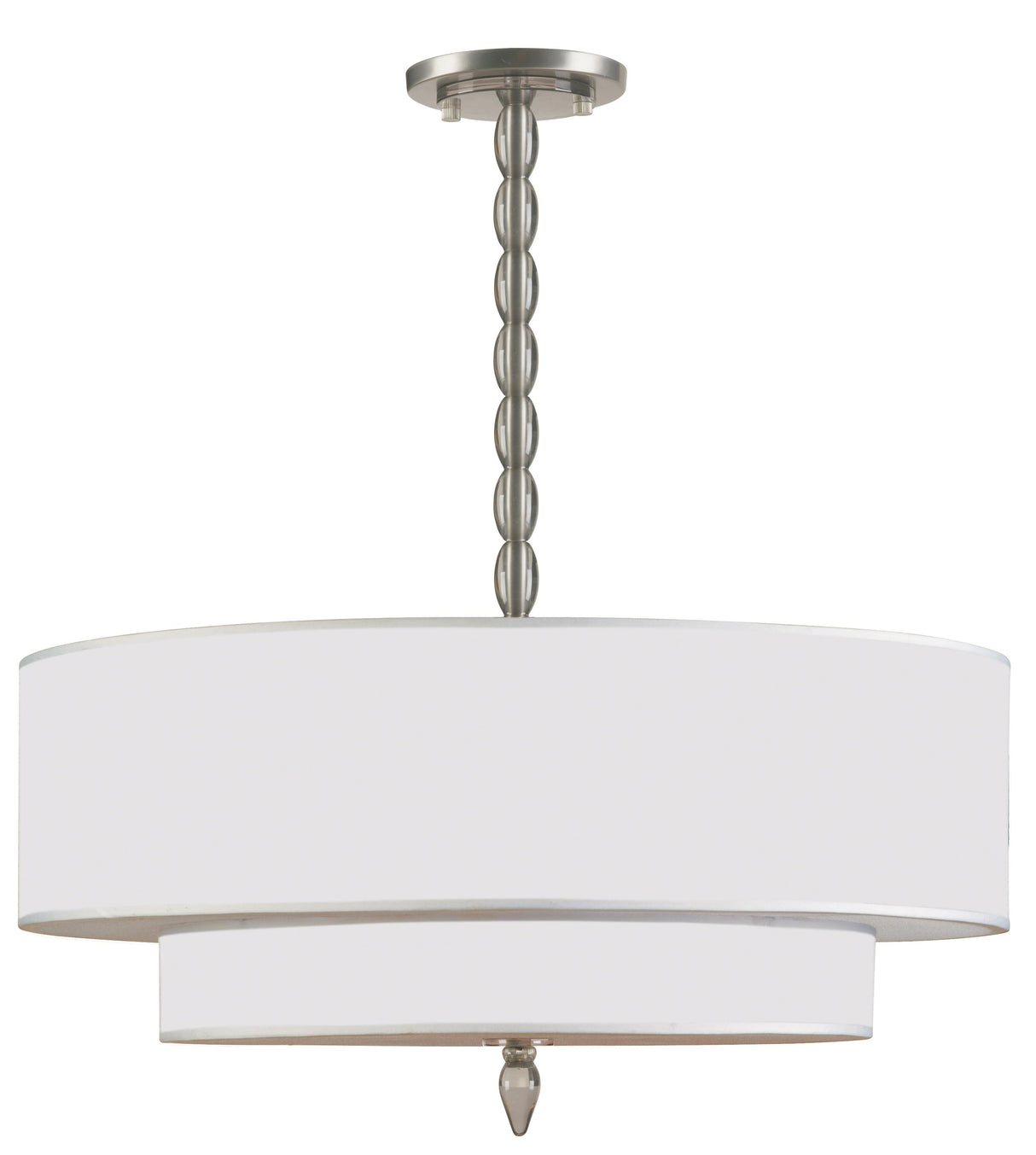 Crystorama Luxo 5 Light Drum Shade Satin Nickel Chandelier