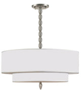 Crystorama Luxo 5 Light Drum Shade Satin Nickel Chandelier
