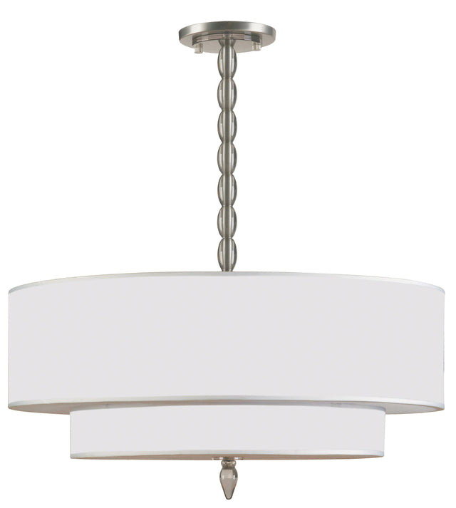 Crystorama Luxo 5 Light Drum Shade Satin Nickel Chandelier