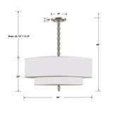 Crystorama Luxo 5 Light Drum Shade Satin Nickel Chandelier